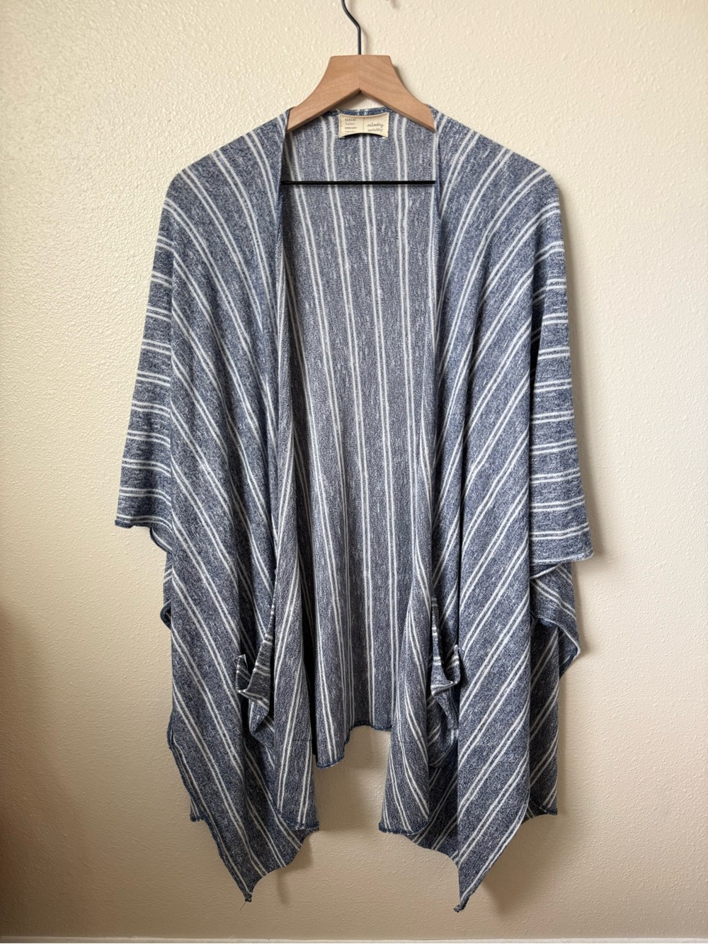 Anthropologie Saturday Sunday Blue and White Striped Drapey Cardigan